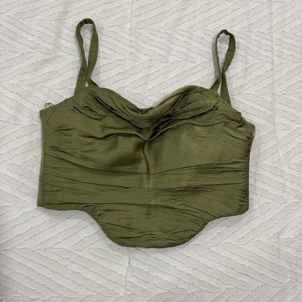 Olive Green Women's Corset Top